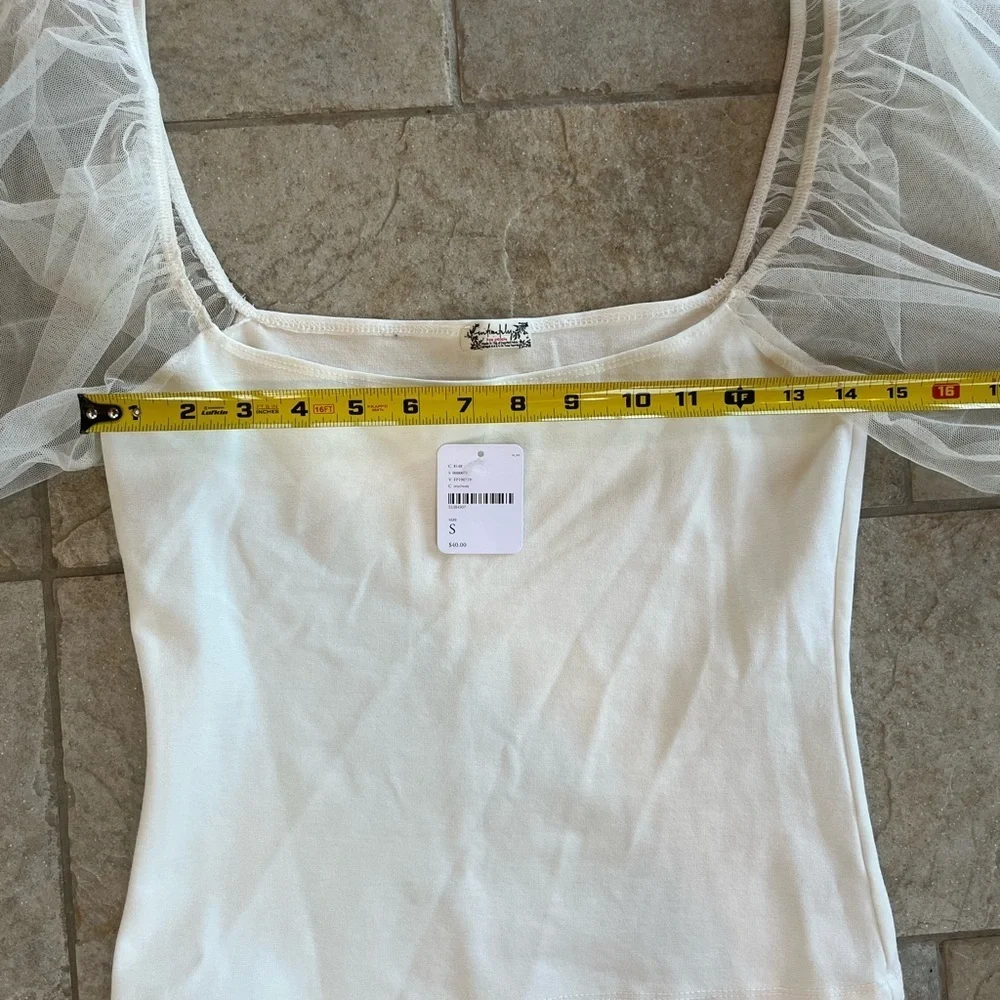 NWT Free People Puff Sleeve Ivory Top Intimately S Romantic Balletcore